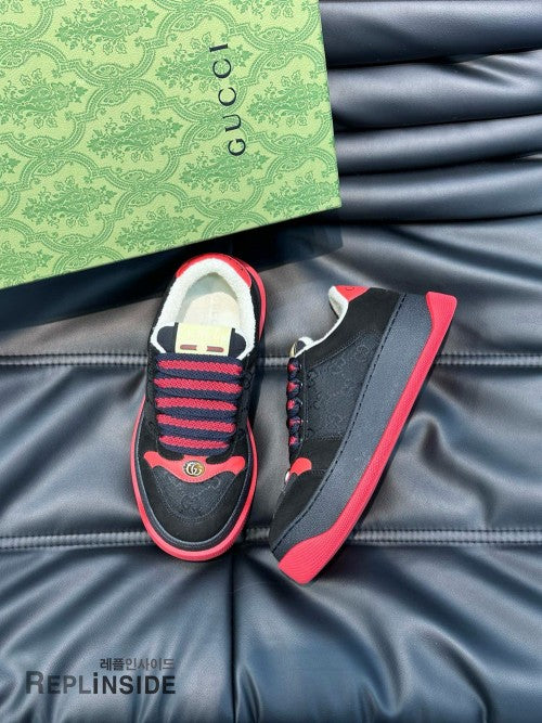 Gucciii screener gg leather trimmed canvas sneaker T23