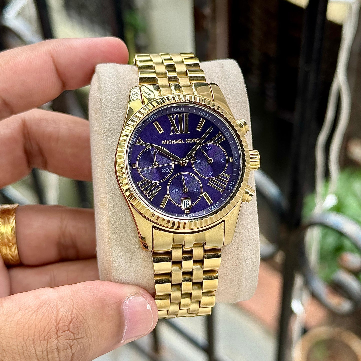 MICHAEL KORS RITZ CHRONOGRAPH – GOLD & ROYAL BLUE